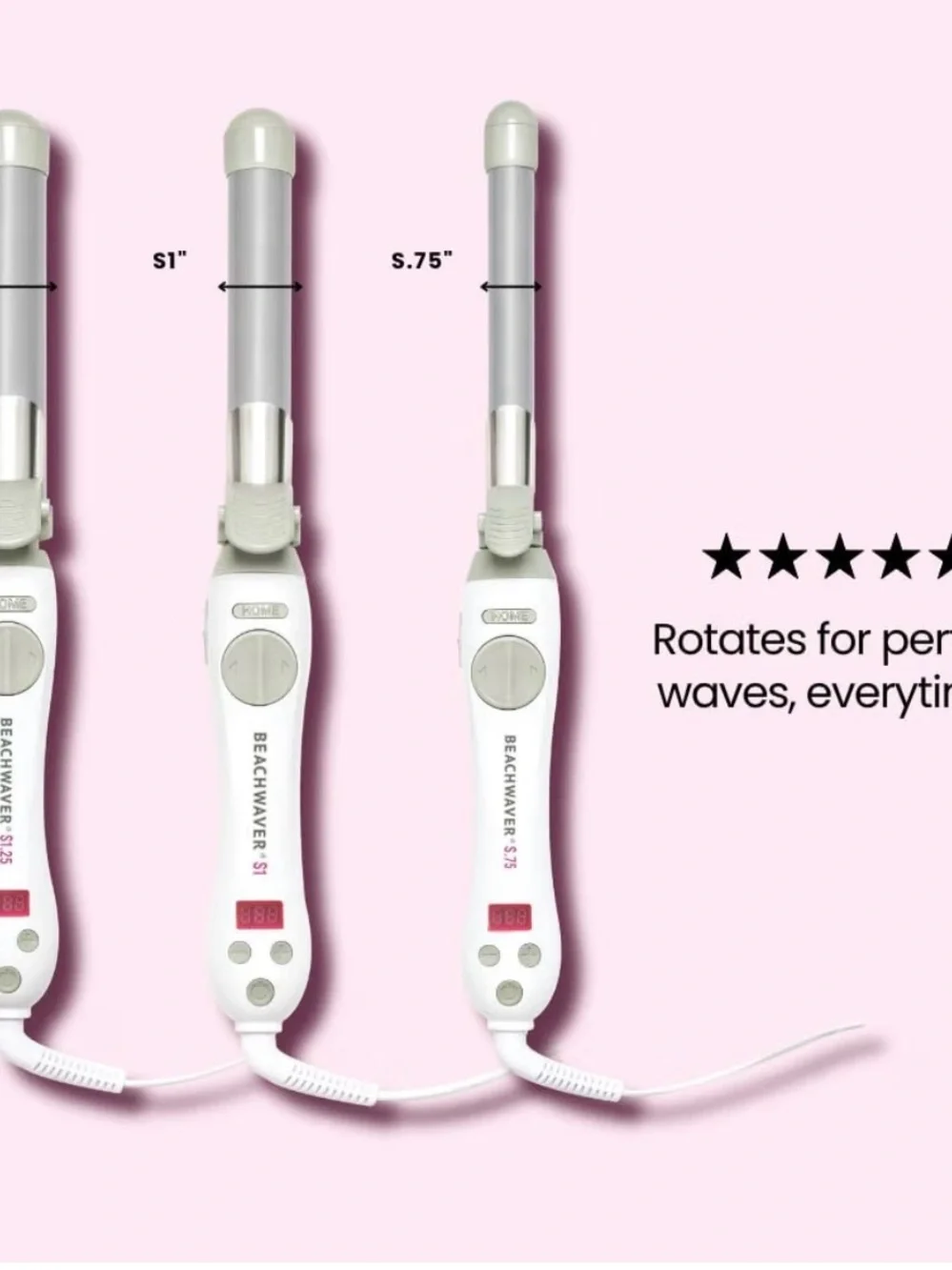BEACHWAVER S1.25 White Curling Iron — White